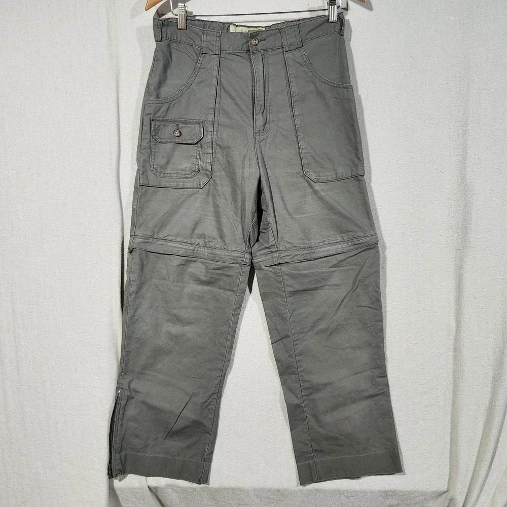 Cabelas Outdoors Mens 30x32 Convertible Cargo Pants Olive Gray Hiking Utility